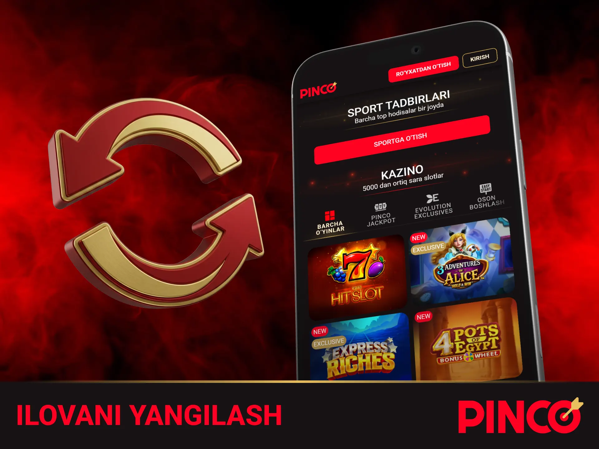 Yangi imkoniyatlardan bahramand boʻlish uchun Pinco ilovasini yangilab turing.