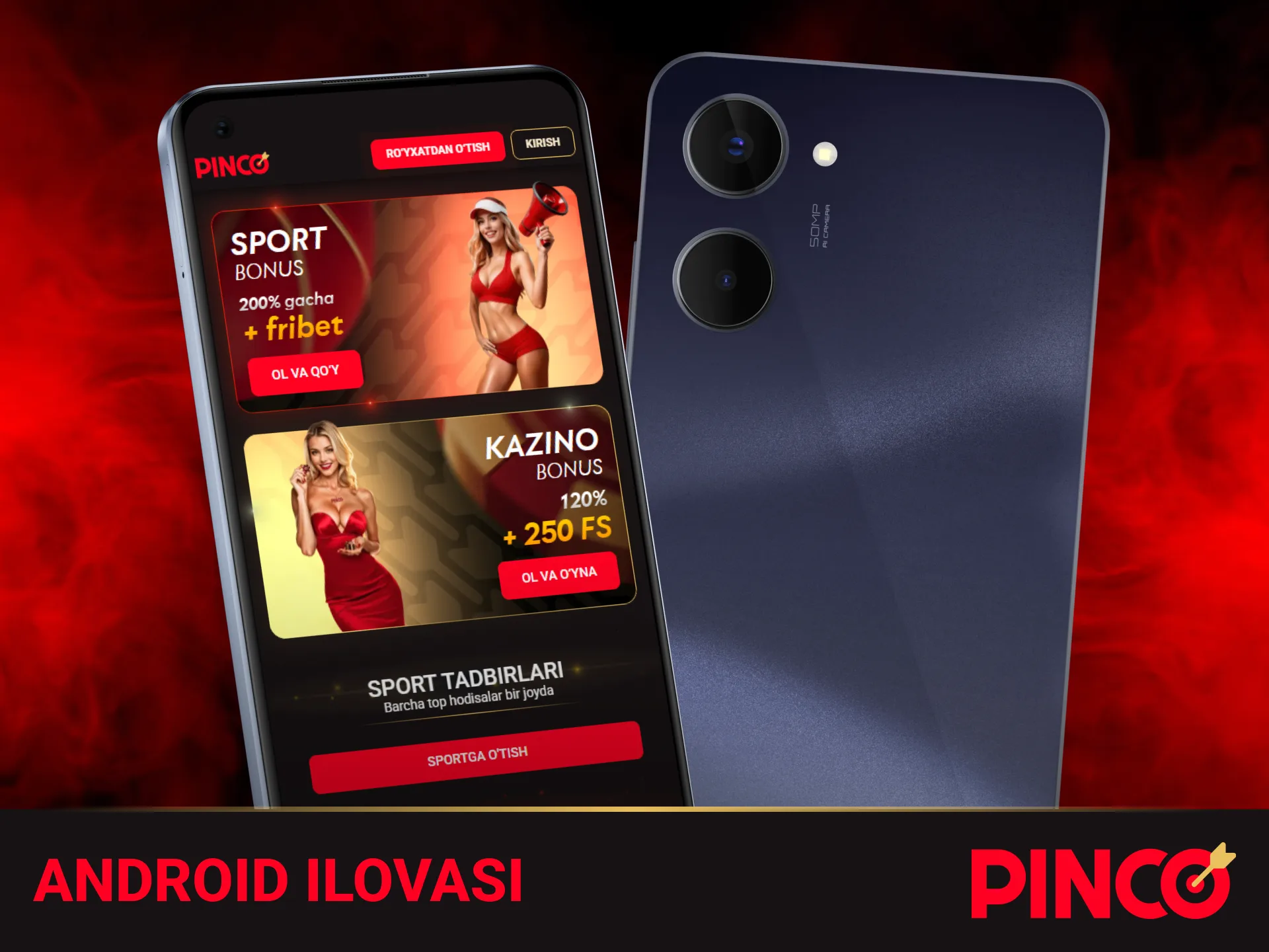Android qurilmalar uchun moslashtirilgan rasmiy Pinco APK faylini oʻrnating.