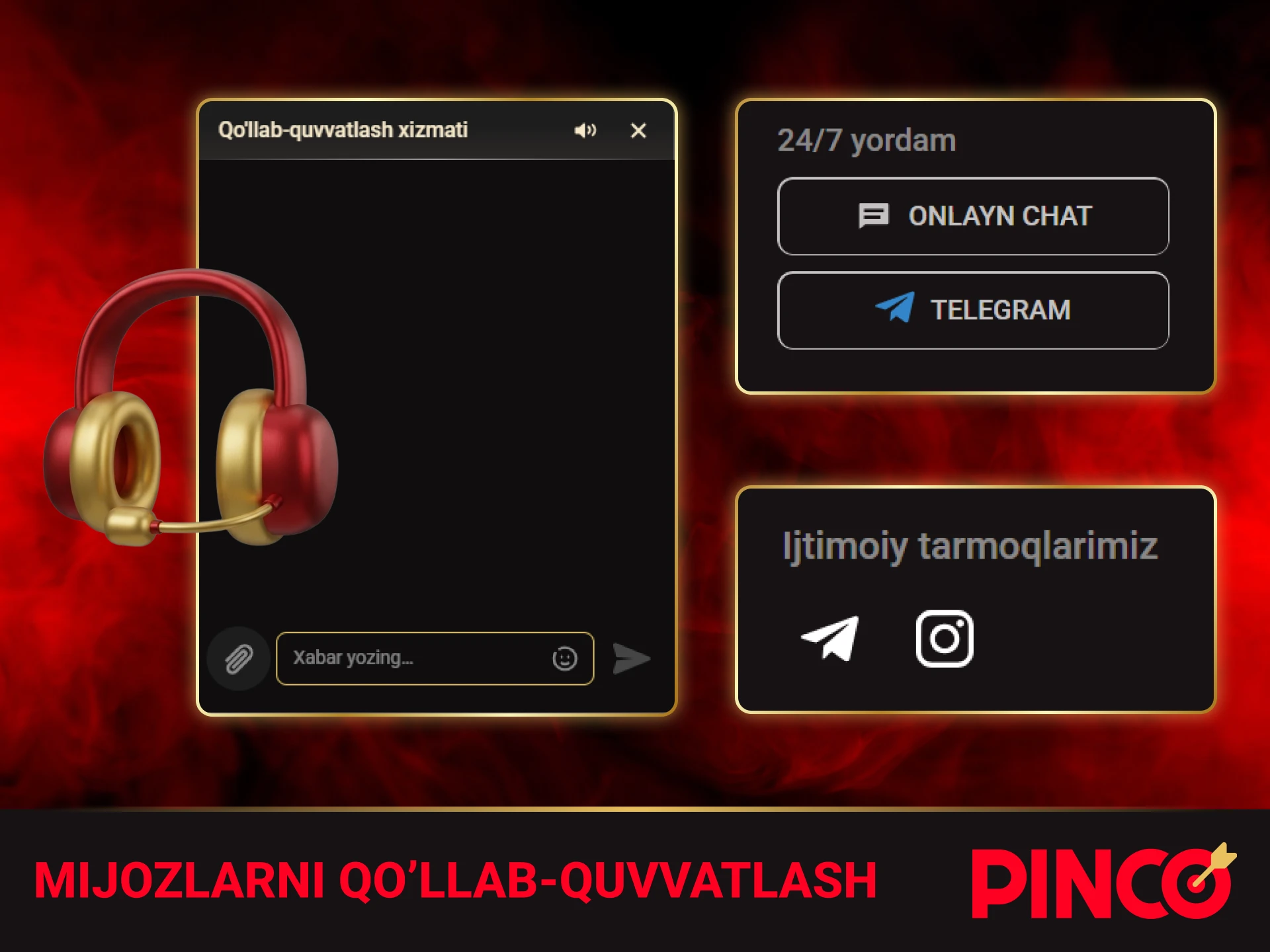 Kun-u tun ishlaydigan Pinco mijozlarni qoʻllab-quvvatlash xizmatiga murojaat qiling.