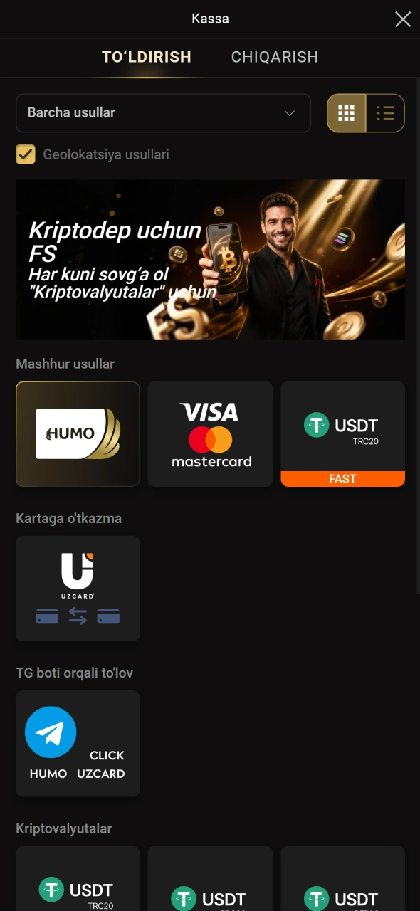 Birinchi depozitni kiritib Pinco platformasida xush kelibsiz bonusiga ega boʻling.