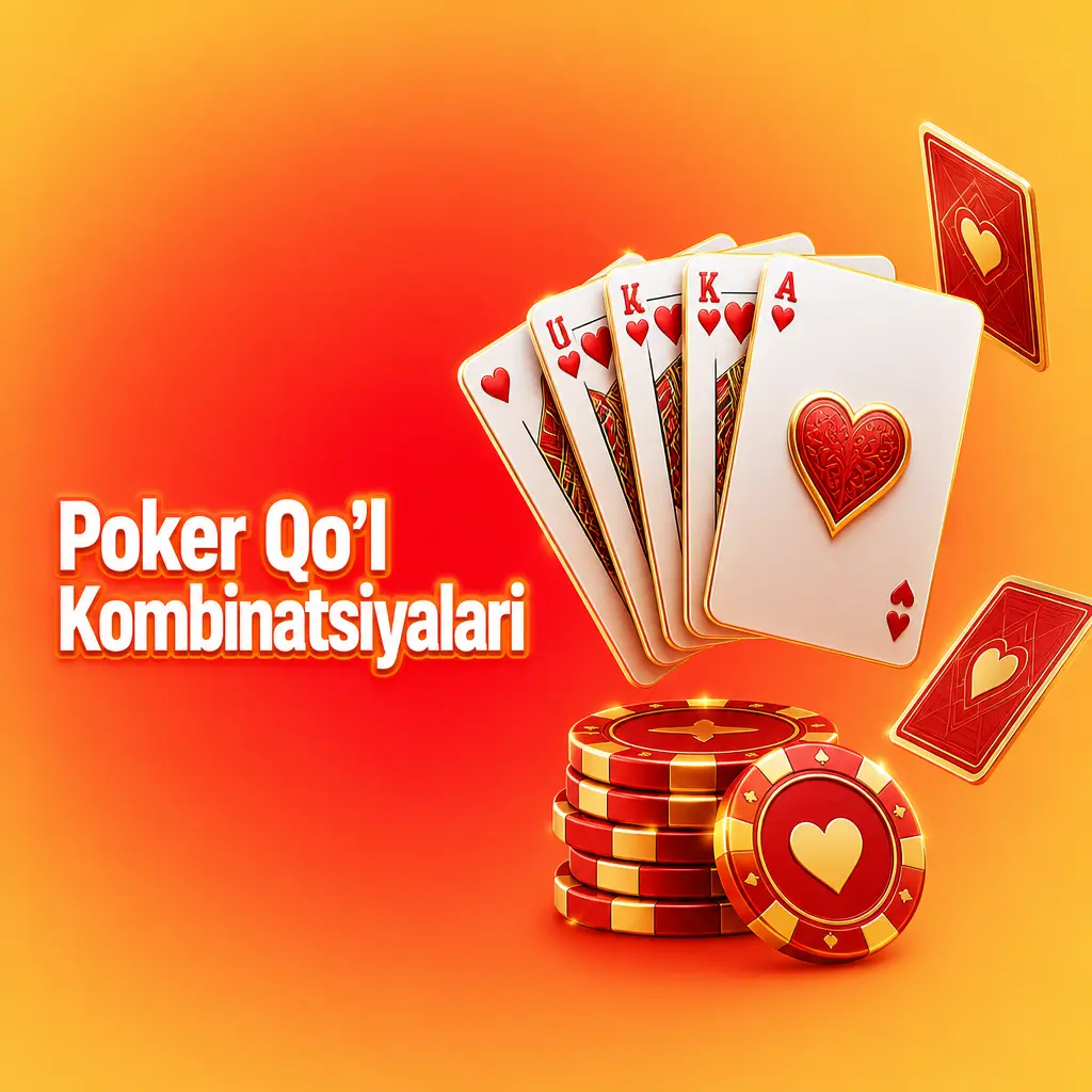 Poker qo'l kombinatsiyalari: Royal Flush dan High Card gacha o'nta kombinatsiyaning kuch tartibi va ta'riflari