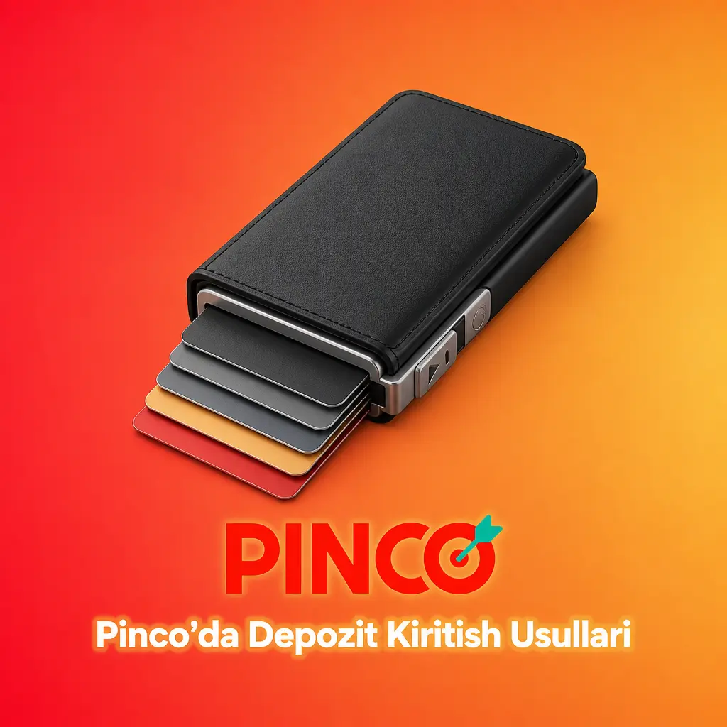 Pinco’da Uzcard, Humo, Visa, Mastercard yoki kriptovalyuta orqali depozit kiritish usullarini ko‘rsatuvchi rasm