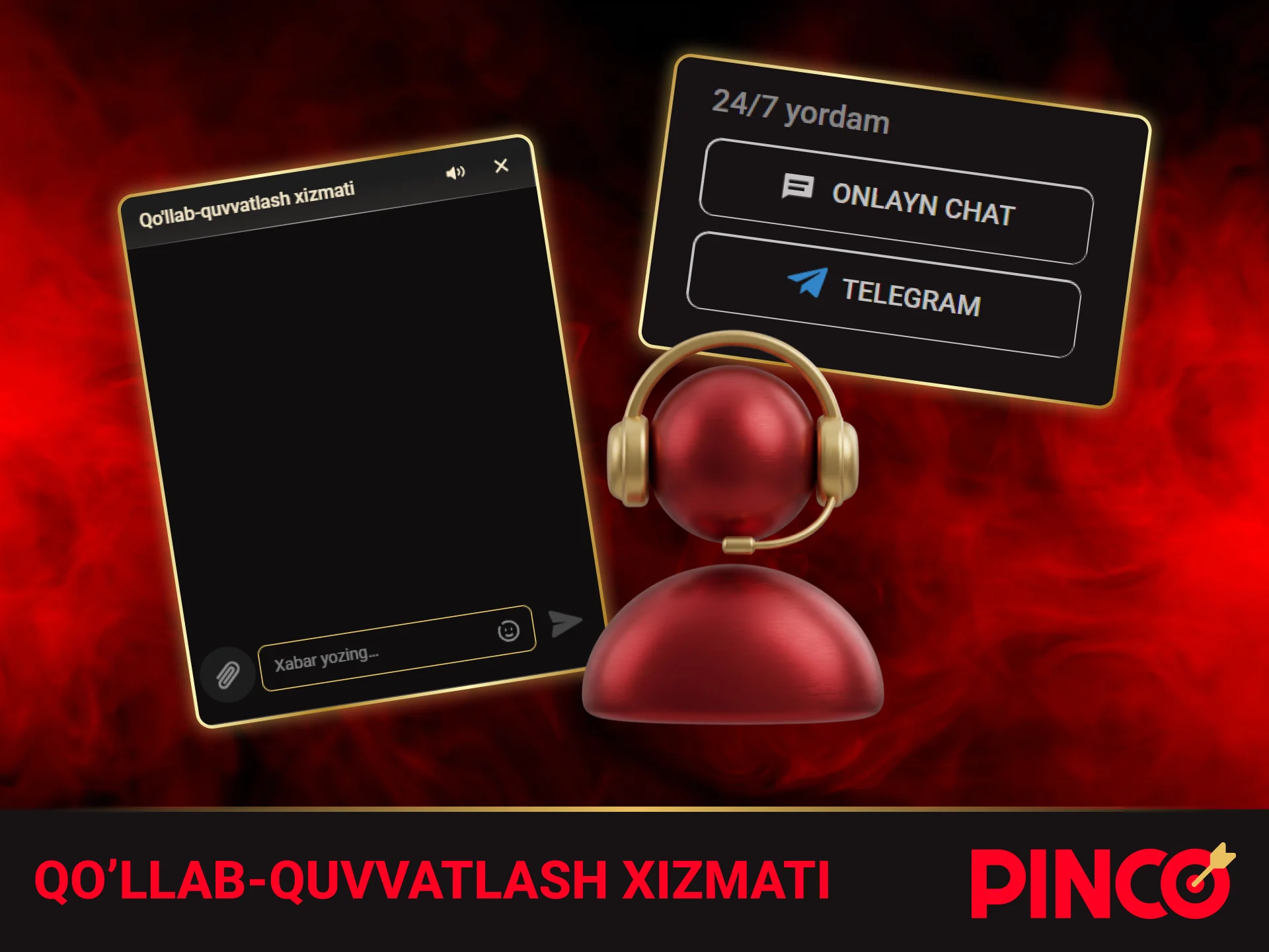 Savol va muammolar paydo boʻlganda Pinco qoʻllab-quvvatlash xizmati.